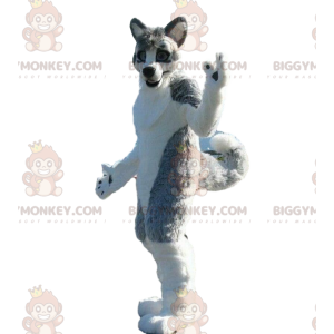 BIGGYMONKEY™ mascot costume of husky dog, gray dog costume