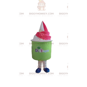 Giant ice cream BIGGYMONKEY™ mascot costume, ice cream pot