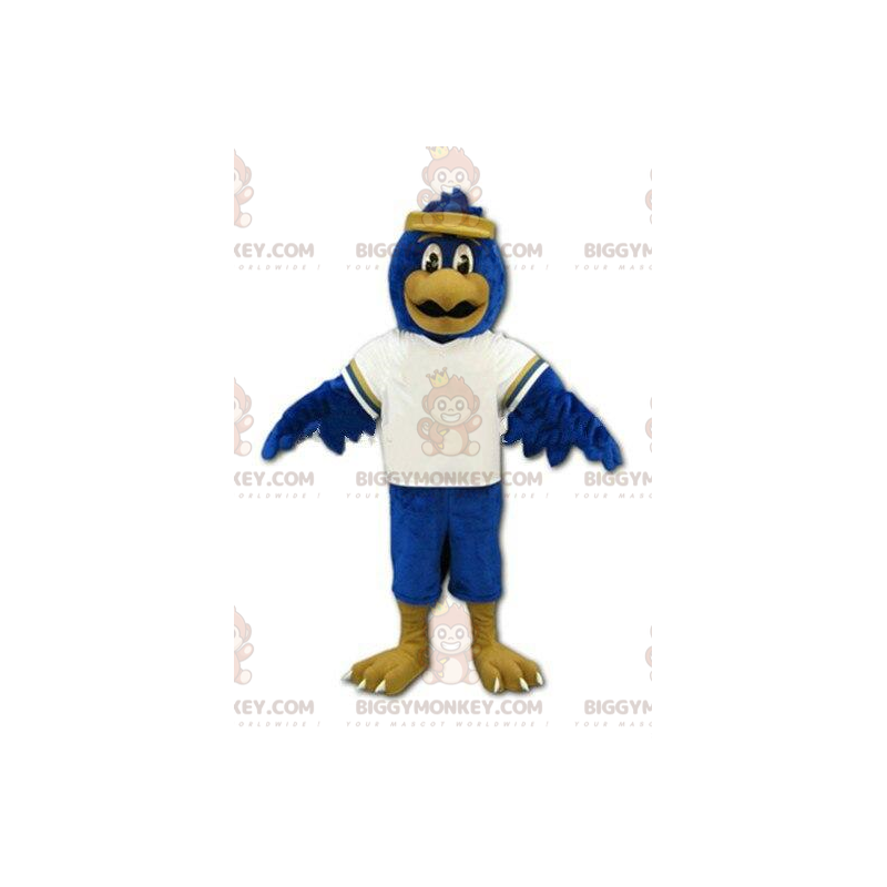 Sporty ørn BIGGYMONKEY™ maskot kostume, blå fugl kostume, kæmpe Sporty ørn BIGGYMONKEY™ maskot kostume, blå fugl kostume, kæmpe