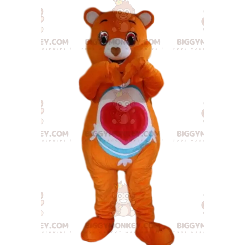 Στολή μασκότ Orange Care Bear BIGGYMONKEY™, Στολή Orange Bear - Στολή μασκότ Orange Care Bear BIGGYMONKEY™, Στολή Orange Bear -