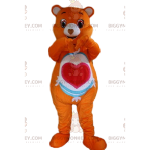 Kostium maskotka pomarańczowy miś troski BIGGYMONKEY™, kostium
