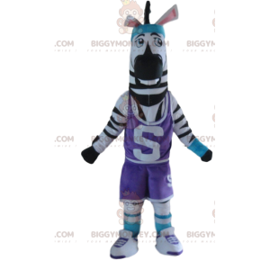 Disfraz de mascota BIGGYMONKEY™ de cebra en ropa deportiva
