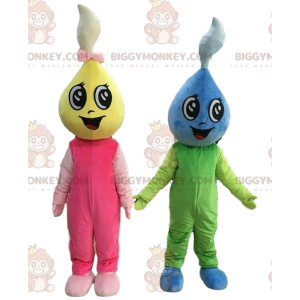 Duo de mascottes BIGGYMONKEY™ de gouttes d'eau colorées