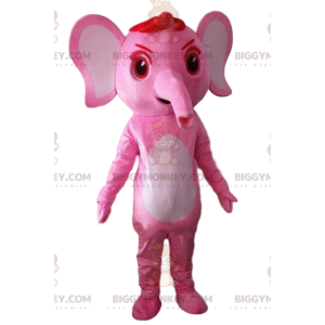 Pink Elephant BIGGYMONKEY™ Mascot Costume, Pink Baby Elephant
