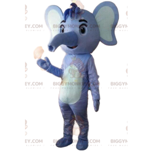 Blue and White Elephant BIGGYMONKEY™ Mascot Costume, Blue Baby