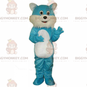 Disfraz de mascota de gato azul y blanco BIGGYMONKEY™, disfraz de gato de dibujos animados - Mascotas gato - BiggyMonkey.com