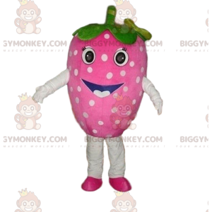 Fantasia de mascote BIGGYMONKEY™ de morango rosa, fantasia de