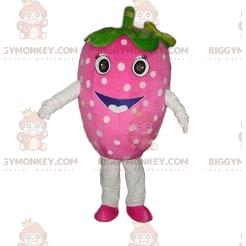 Kostým maskota Pink Strawberry BIGGYMONKEY™, Kostým Jahoda Kostým maskota Pink Strawberry BIGGYMONKEY™, Kostým Jahoda