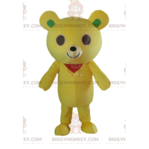 Yellow Teddy Bear BIGGYMONKEY™ Mascot Costume, Plush Yellow