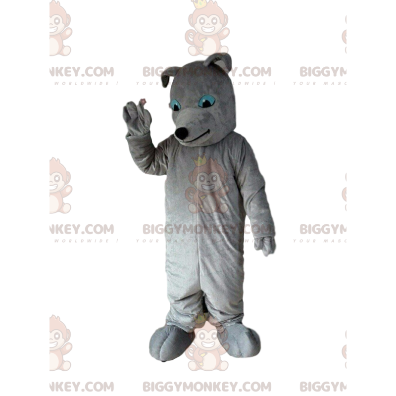 Harmaa koiran BIGGYMONKEY™ maskottiasu, koiran puku, harmaa Harmaa koiran BIGGYMONKEY™ maskottiasu, koiran puku, harmaa