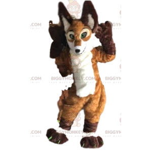 Brown and White Fox BIGGYMONKEY™ Mascot Costume, Very Realistic