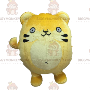 Große gelbe Katze BIGGYMONKEY™ Maskottchen-Kostüm