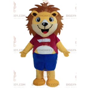 BIGGYMONKEY™ yellow lion mascot costume, lion cub costume