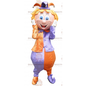 Costume de mascotte BIGGYMONKEY™ de clown de bouffon du roi -