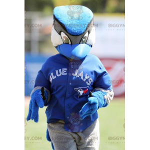 Zwart-wit Blue Jay Bird BIGGYMONKEY™ mascottekostuum -