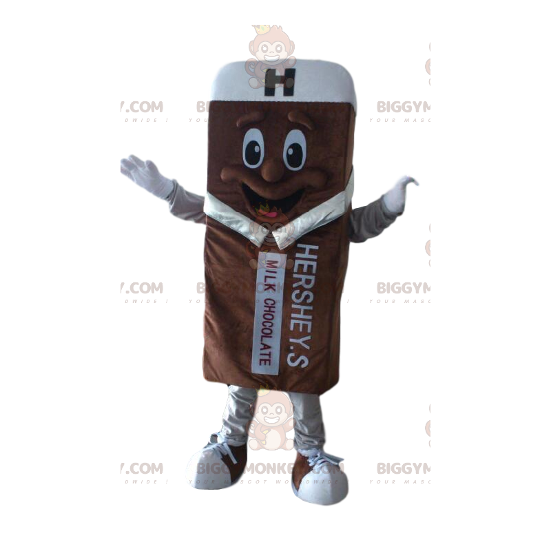 Costume de mascotte BIGGYMONKEY™ de barre chocolatée, costume Costume de mascotte BIGGYMONKEY™ de barre chocolatée, costume