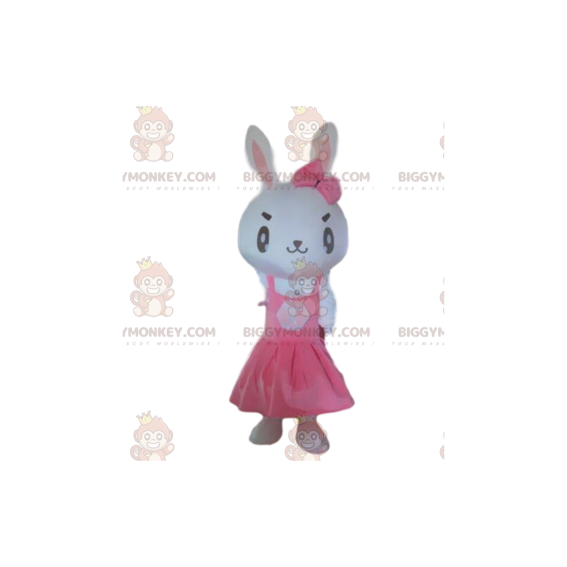 Fantasia de mascote BIGGYMONKEY™ coelho branco com vestido