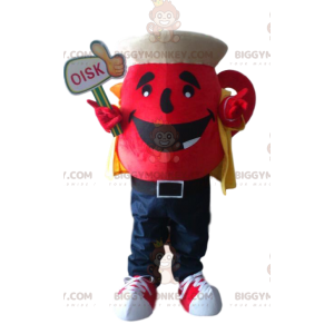Costume de mascotte BIGGYMONKEY™ de théière rouge géante