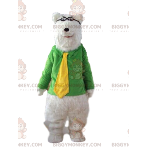 IJsbeer BIGGYMONKEY™ mascottekostuum, witte beerkostuum, pluche