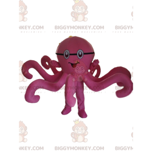 Pink octopus BIGGYMONKEY™ mascot costume, octopus costume, pink