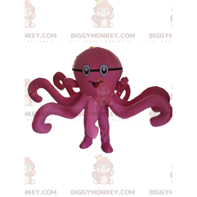 Vaaleanpunainen mustekala BIGGYMONKEY™ maskottiasu Vaaleanpunainen mustekala BIGGYMONKEY™ maskottiasu