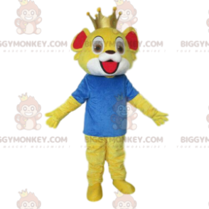 BIGGYMONKEY™ maskotkostume af lille løve, løveungekostume, gul