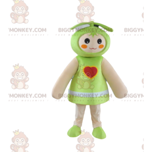 Doll BIGGYMONKEY™ mascot costume, green baby doll costume with
