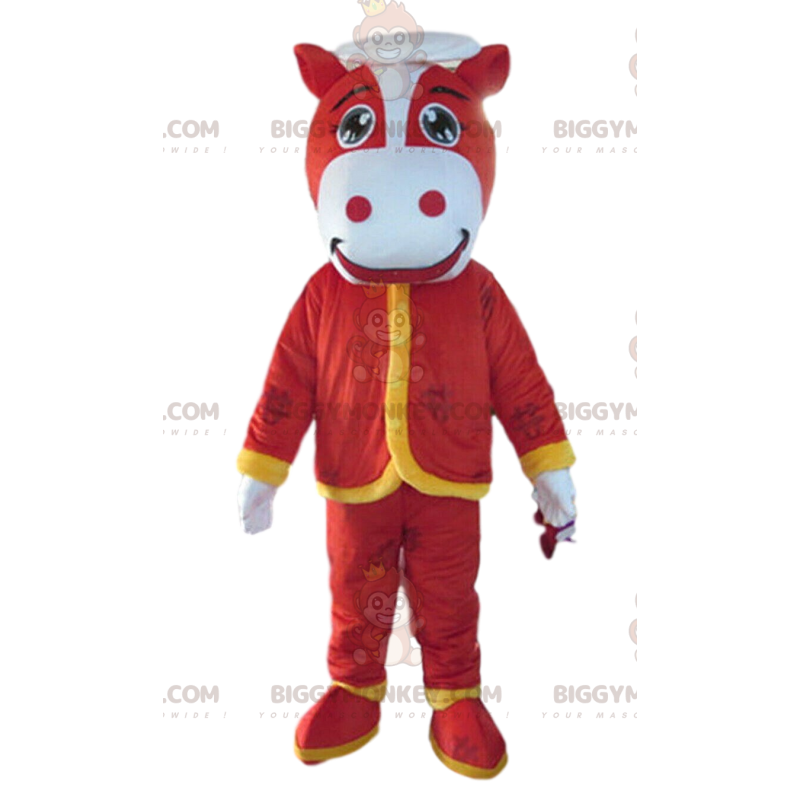 Fantasia de mascote BIGGYMONKEY™ cavalo vermelho, fantasia de