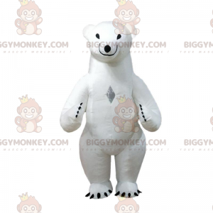BIGGYMONKEY™ Inflatable Polar Bear Mascot Costume, White Bear