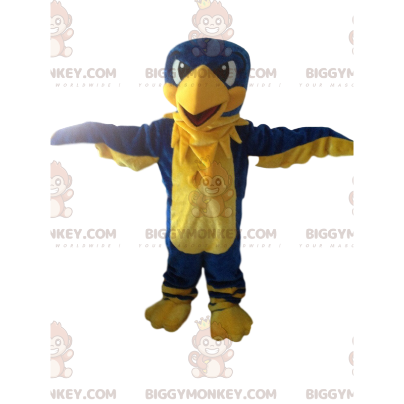 BIGGYMONKEY™ Mascot Costume Yellow & Blue Eagle, Giant Bird BIGGYMONKEY™ Mascot Costume Yellow & Blue Eagle, Giant Bird