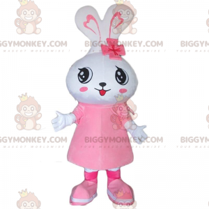 Costume de mascotte BIGGYMONKEY™ de lapin blanc, costume de