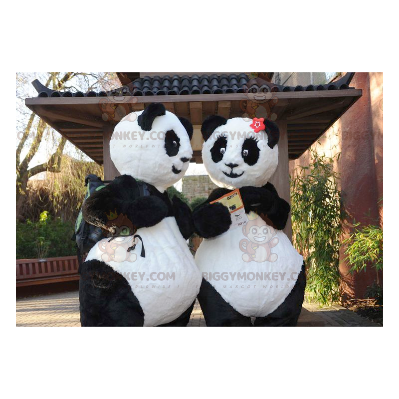 2 BIGGYMONKEY™s black and white panda mascot - Biggymonkey.com