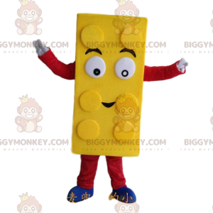 Gul Lego BIGGYMONKEY™ maskotdräkt, byggleksaksdräkt -