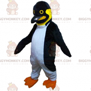 BIGGYMONKEY™ mascot costume black white and yellow penguin