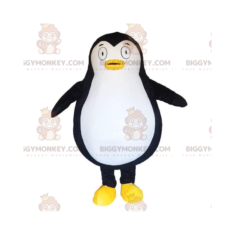 Disfraz de mascota BIGGYMONKEY™ gran pingüino blanco y negro Disfraz de mascota BIGGYMONKEY™ gran pingüino blanco y negro