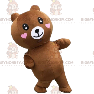 BIGGYMONKEY™ mascot costume inflatable teddy bear with hearts