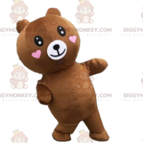 BIGGYMONKEY™ maskot kostume oppustelig bamse med hjerter, oppusteligt kostume - Bjørn maskot - BiggyMonkey.com