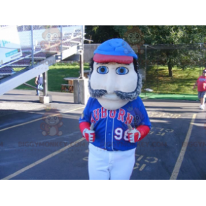 Blauwogige besnorde man BIGGYMONKEY™ mascottekostuum -