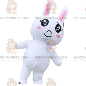 Φουσκωτό κοστούμι μασκότ BIGGYMONKEY™ White Rabbit, Φουσκωτό κοστούμι - Μασκότ κουνελιού - BIGGYMONKEY_09113 - BiggyMonkey.com