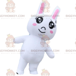Nafukovací kostým maskota bílého králíka BIGGYMONKEY™, nafukovací kostým - Králík maskot - BIGGYMONKEY_09113 - BiggyMonkey.com