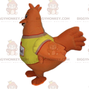 BIGGYMONKEY™ Mascot Costume Giant Orange Hen, Inflatable