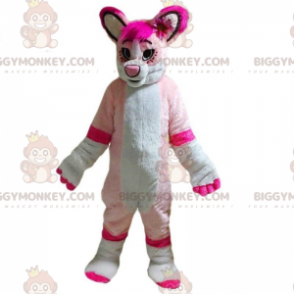 BIGGYMONKEY™ vit och rosa hundmaskotdräkt, hondräkt - Hundmaskot - BIGGYMONKEY_09120 - BiggyMonkey.com