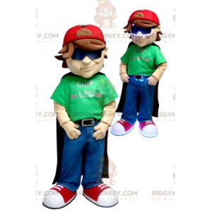 BIGGYMONKEY™ Maskottchenkostüm für Jungen mit Umhang und Mütze