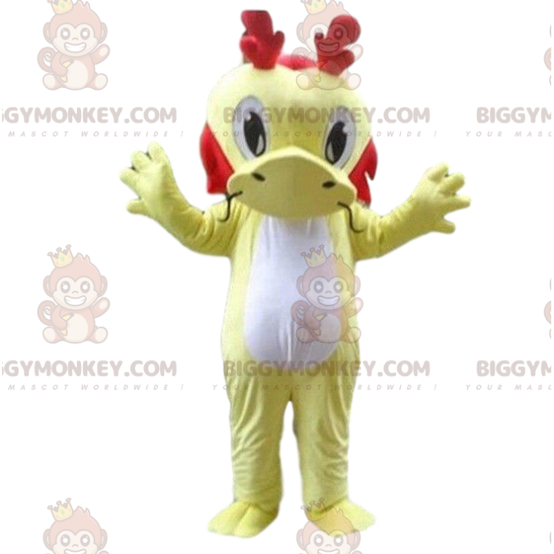 Costume de mascotte BIGGYMONKEY™ de dragon jaune, costume Costume de mascotte BIGGYMONKEY™ de dragon jaune, costume