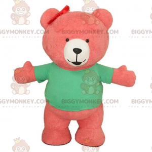 Pink Inflatable Bear BIGGYMONKEY™ Mascot Costume, Giant Teddy