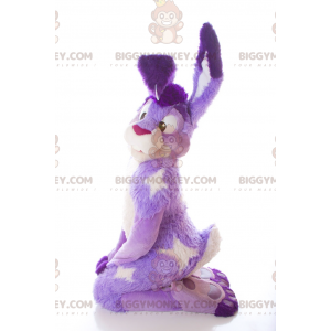 Disfraz de mascota de conejo morado y blanco BIGGYMONKEY™ -