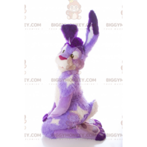 Disfraz de mascota de conejo morado y blanco BIGGYMONKEY™ -