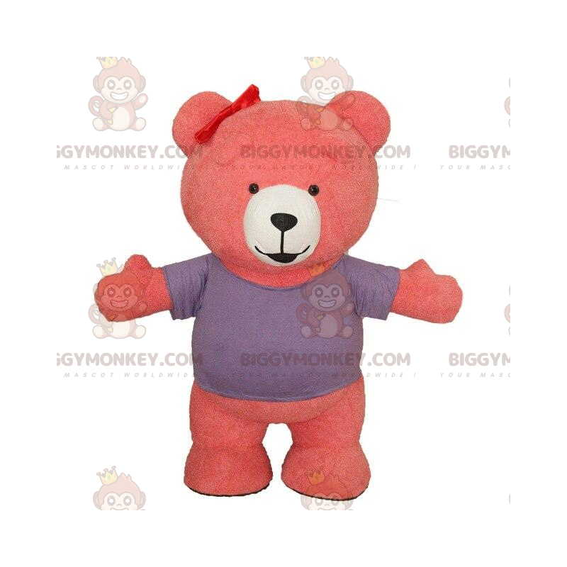 Costume da mascotte gonfiabile rosa Teddy BIGGYMONKEY™, costume Costume da mascotte gonfiabile rosa Teddy BIGGYMONKEY™, costume