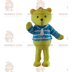 BIGGYMONKEY™ Bear Mascot Costume with Sailor Shirt, Yellow