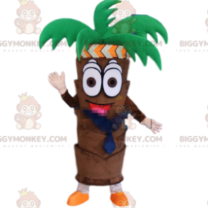 Giant coconut tree BIGGYMONKEY™ mascot costume, palm tree